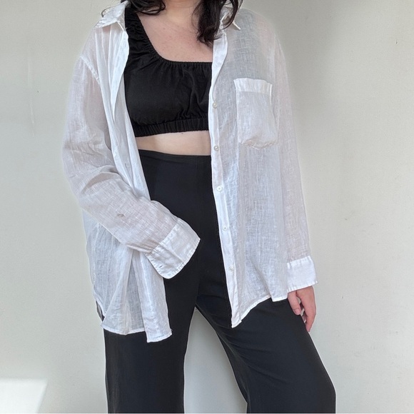 Tops - h&m linen shirt